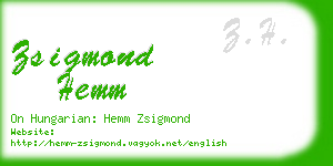 zsigmond hemm business card